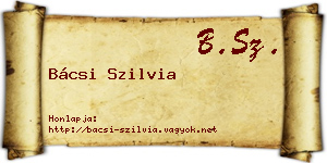 Bácsi Szilvia névjegykártya