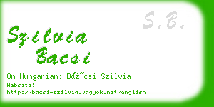 szilvia bacsi business card